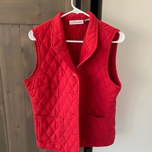 Sag Harbor Red Quilted Sleeveless Vest